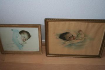 baby schilderij 2 klassieke 50 ers beschikbaar voor biedingen