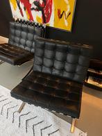 Avilar Barcelona Chair - Zwart Leer - Tijdloos Design, Huis en Inrichting, Stoelen, Ophalen, Twee, Zwart, Leer