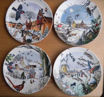 Partij verzameling 4 x WEDGWOOD woodland wandborden wandbord beschikbaar voor biedingen
