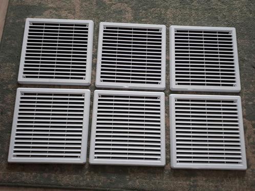 6 witte ventilatieroosters met insectengaas/vliegengaas, Doe-het-zelf en Verbouw, Ventilatie en Afzuiging, Nieuw, Ophalen of Verzenden