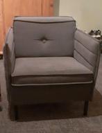 Strakke, grijze fauteuil., Huis en Inrichting, Fauteuils, Ophalen, Gebruikt, Stof