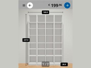 4x Ikea BILLY Boekenkast 40x28x237 cm