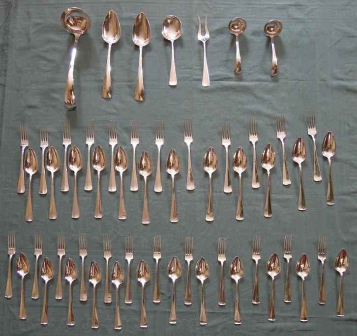 Nr PP53: Onderdelen verzilverde Gero 90 Haags Lofje cassette, Antiek en Kunst, Antiek | Bestek, Ophalen of Verzenden