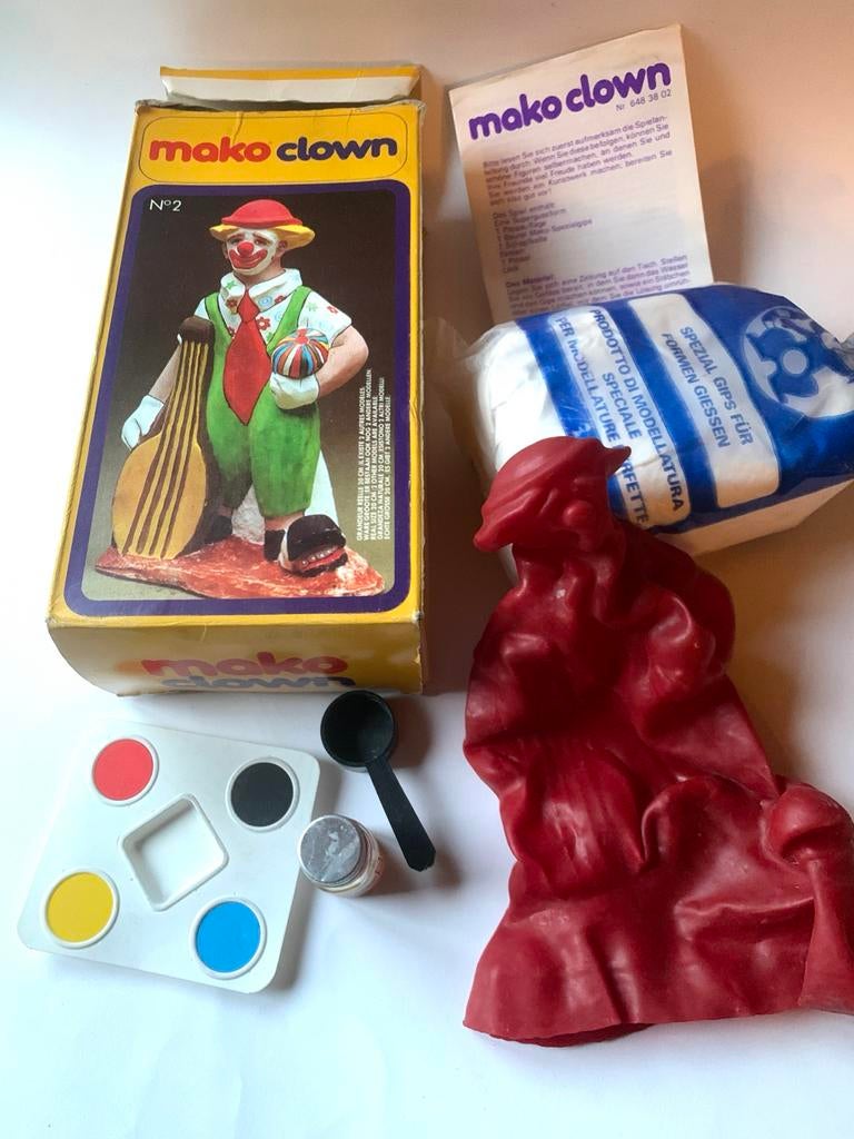Vintage 3 Mako clown gips gipssets clowns, Hobby en Vrije tijd, Knutselen, Ophalen of Verzenden, Nieuw