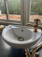 Devon & Devon Porselein Wastafel met Gouden Kraan, Ophalen of Verzenden, Gebruikt, Wastafel