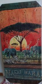 Afbeelding Afrika tijger masai mara giraf olifant zebra, Antiek en Kunst, Kunst | Schilderijen | Modern, Ophalen