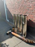 RVS Kachelpijp Set - Dubbelwandig & Flexibel, Doe-het-zelf en Verbouw, Buizen en Afvoer, Ophalen, Gebruikt, 2 tot 4 meter, Rvs
