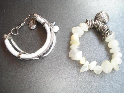 NIEUW - Esprit steentjes armband & armband wit gijs, Sieraden, Tassen en Uiterlijk, Armbanden, Nieuw, Overige materialen, Wit