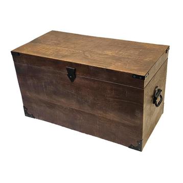 Industriële Retro Opbergkist van Hout Vintage Dekenkist beschikbaar voor biedingen