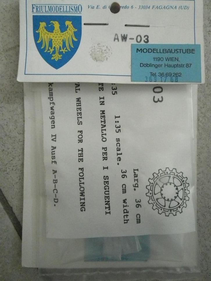 Diverse sets FRIUL wielen metaal 1/35, Hobby en Vrije tijd, Modelbouw | Auto's en Voertuigen, Nieuw, Tank, 1:32 tot 1:50, Overige merken