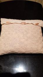 Cremewit beige roomwit gebreid sierkussen 37x43 cm, Huis en Inrichting, Woonaccessoires | Kussens, Ophalen of Verzenden, Zo goed als nieuw