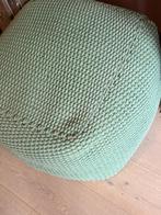 Groene poef, Huis en Inrichting, Banken | Voetenbanken en Poefen, Ophalen, Vierkant, Minder dan 50 cm, Zo goed als nieuw