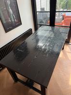 Houten eettafel, Huis en Inrichting, Tafels | Eettafels, Ophalen, Gebruikt, Rechthoekig, 50 tot 100 cm