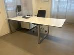 Bureau 220x90 met (los) ladenblok 140x60, Gebruikt, Ophalen, Bureau