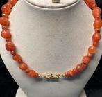 cornalijn facet geslepen antieke hals ketting, Ophalen of Verzenden, Ketting, Verguld