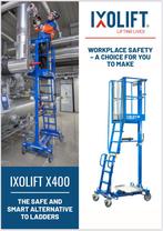 2X vernuftige Ixolift X400WS masthoogwerker INCL KEURING  !, Ophalen, Kalkkimäentie 2 FI-03100 NUMMELA FINLAND, IXOLIFT, Zo goed als nieuw