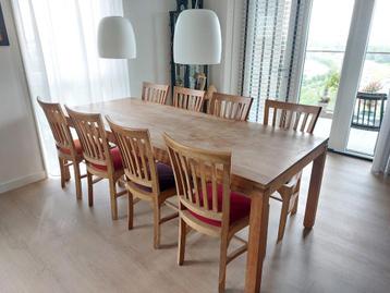 Te koop: unieke solide teakhouten eethoek, 2:40 x 1:00 m beschikbaar voor biedingen