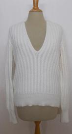 Beige zachte angora wol handgemaakte kabel trui! L/XL, Verzenden, Zo goed als nieuw, Maat 42/44 (L), Beige