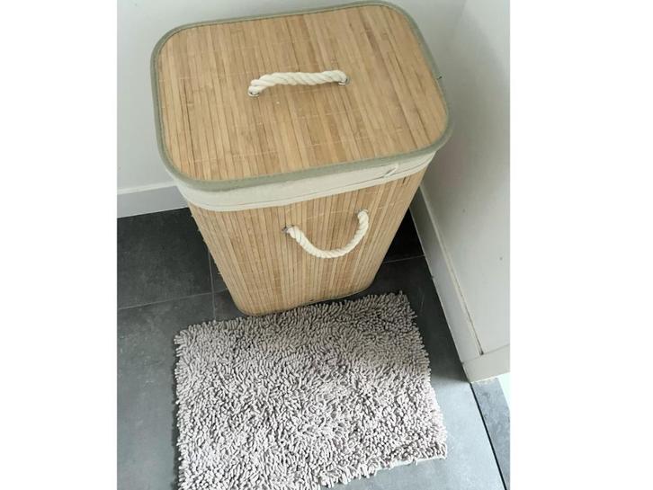 Bamboe wasmand met deksel, Huis en Inrichting, Badkamer | Badtextiel en Accessoires, Nieuw, Ophalen