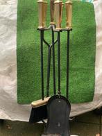 Haardstel kolenkit kachel decoratie 5 delig set, Huis en Inrichting, Kachels, Ophalen of Verzenden, Zo goed als nieuw, Hout, Houtkachel