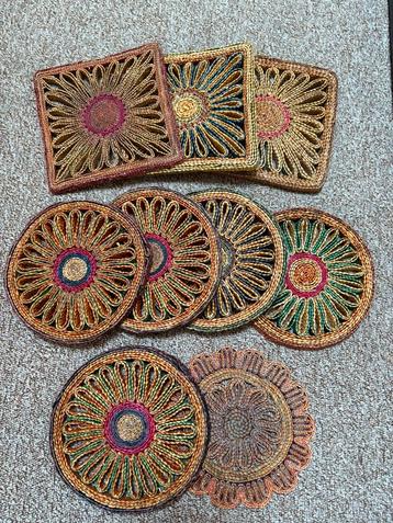 Vintage Raffia onderzetters  beschikbaar voor biedingen