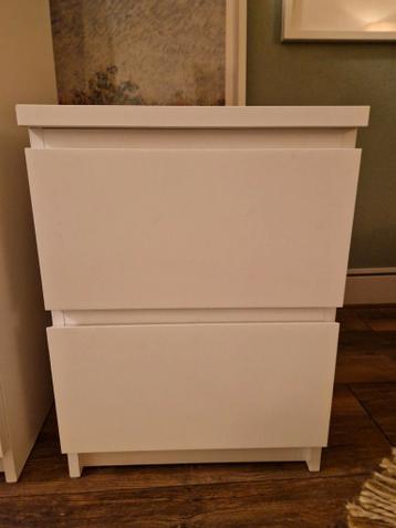 Ikea Malm Nachtkastje met 2 lades - Wit - afbeelding 1