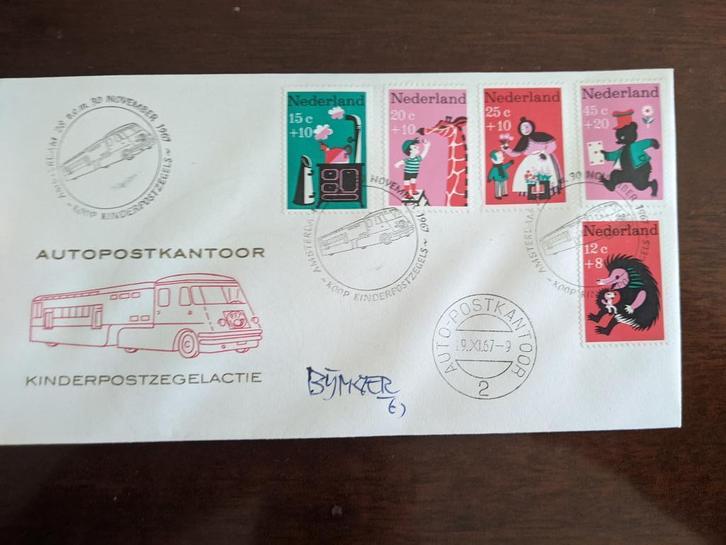 NL 1967; GESIGNEERDE ENV. WIM BIJMOER, ontwerper kinderzegel, Postzegels en Munten, Brieven en Enveloppen | Nederland, Envelop