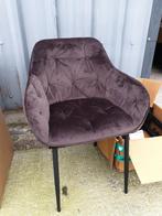 4 Fluwelen design stoelen (NIEUW IN DOOS), Nieuw, Grijs, Vier, Design