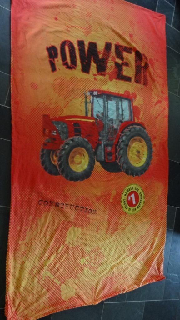 Dekbedovertrek met print van tractor, Kinderen en Baby's, Kinderkamer | Beddengoed, Zo goed als nieuw, Dekbedovertrek, Oranje