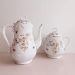 Antieke Franse theepot én suikerpot van porselein, brocante, Antiek en Kunst, Ophalen of Verzenden