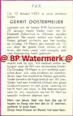 Oostermeijer Gerrit 1952 Alkmaar Heiloo -20344, Verzamelen, Bidprentjes en Rouwkaarten, Bidprentje, Ophalen of Verzenden