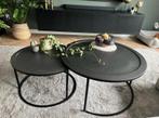 SALONTAFEL SET TIES DEEP EDGE ZWART WHOON OISTERWIJK, Huis en Inrichting, Tafels | Salontafels, 50 tot 100 cm, Rond, Ophalen of Verzenden