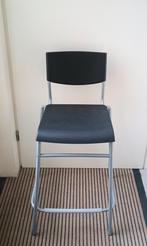 1x Ikea barkruk Stig 10666 zwart/zilver 54x44x90 cm, Ophalen, Met voetsteun, ., Zo goed als nieuw
