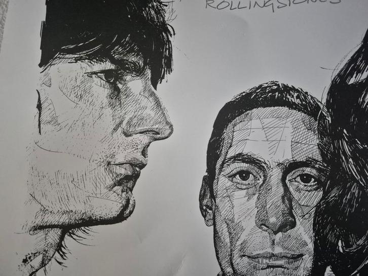 Originele pentekening Rolling Stones - Kees Peltenburg, Antiek en Kunst, Kunst | Tekeningen en Foto's, Ophalen of Verzenden