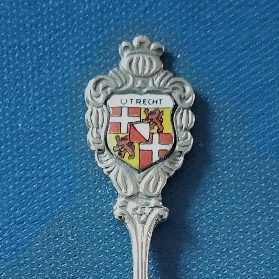 verzilverd lepeltje P.W.U. 1882-1982, provincie Utrecht, Ophalen of Verzenden