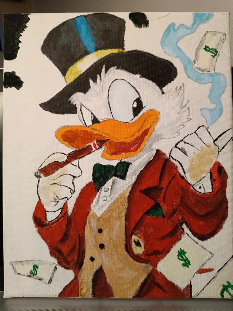 Dagobert Duck Schilderij, Ophalen of Verzenden