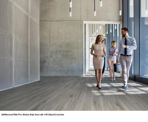 Zelfklevend Plak Pvc vloer Grijs 2mm dik KOOPZONDAG OPEN, Huis en Inrichting, Stoffering | Vloerbedekking, Nieuw, Laminaat, Grijs