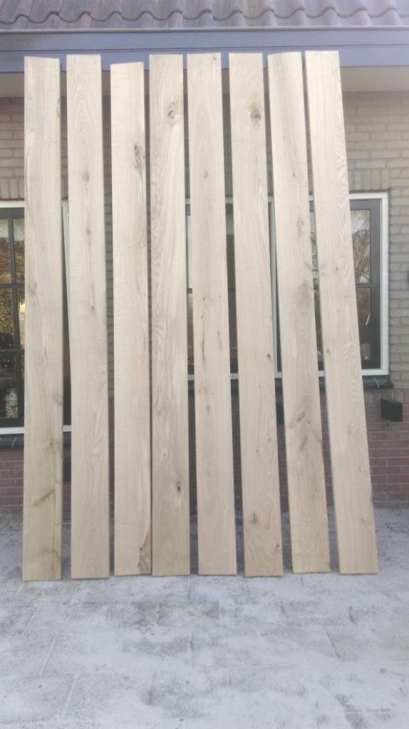 Eiken balken te koop., Doe-het-zelf en Verbouw, Hout en Planken, Nieuw, Plank, Eiken, 250 tot 300 cm, 25 tot 50 mm, Ophalen
