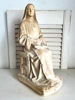 Antiek groot beeld Heilige Theresia met boek bronzen stempel, Antiek en Kunst, Antiek | Religie, Ophalen