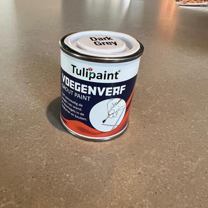 Tulipaint Voegenverf - Dark Grey/Antraciet - Met kwasten, Doe-het-zelf en Verbouw, Verf, Beits en Lak, Nieuw, Verf, Minder dan 5 liter