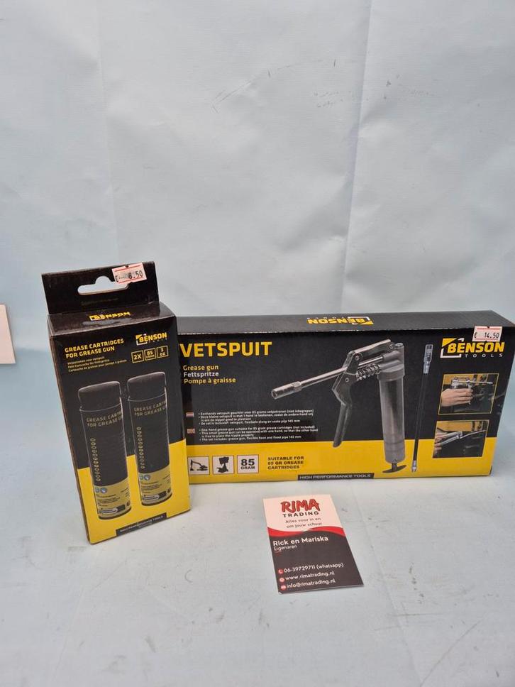 Nieuwe Vetspuit + 2 Vetpatronen, Auto diversen, Onderhoudsmiddelen, Ophalen of Verzenden