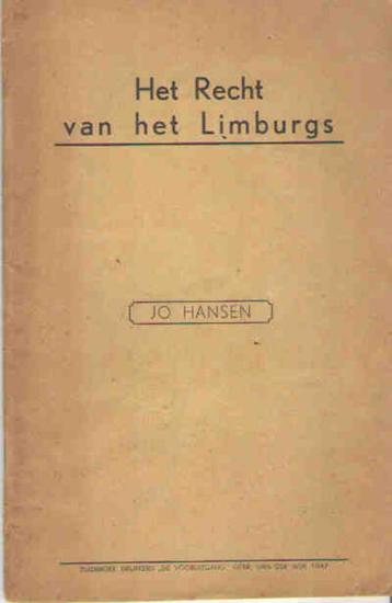Het Recht van het Limburgs - Jo Hansen  beschikbaar voor biedingen
