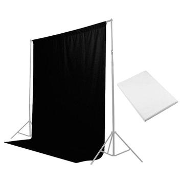 Achtergronddoek Caruba 2x3m met wit en zwart doek beschikbaar voor biedingen