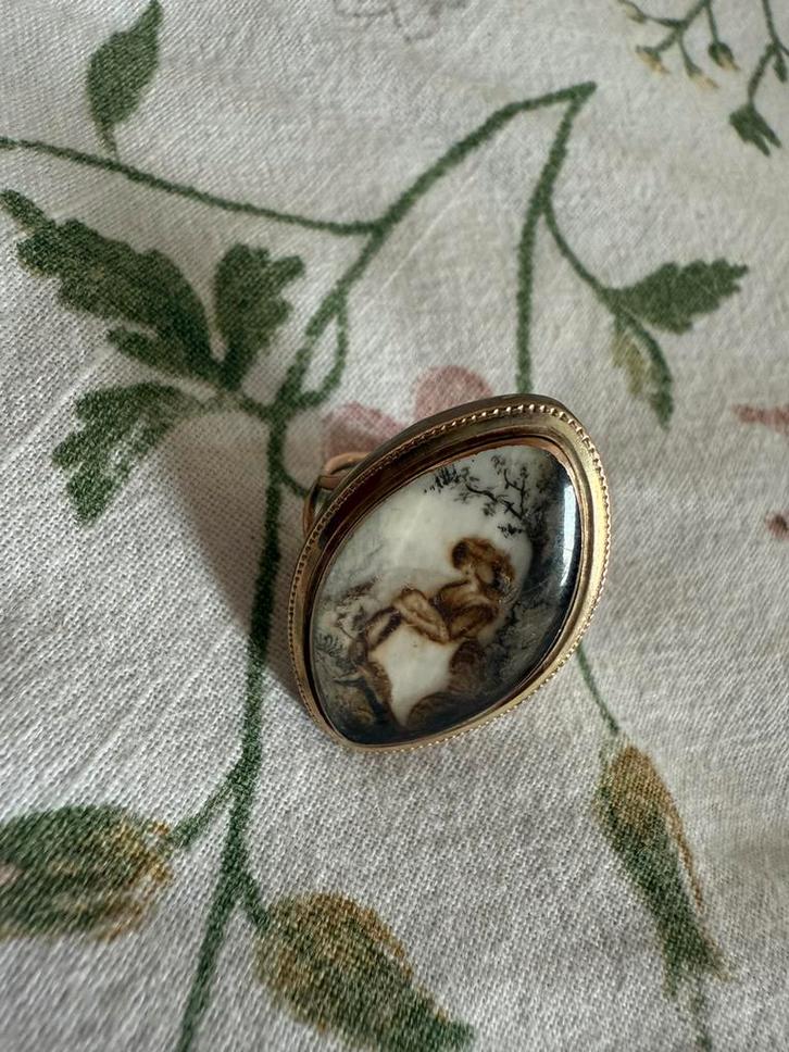 Antiek gouden ring, Sieraden, Tassen en Uiterlijk, Antieke sieraden, Ring, Goud, Ophalen of Verzenden