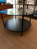 IKEA VITTSJÖ salontafel - Glas en metaal, Huis en Inrichting, Tafels | Salontafels, Ophalen, Rond, 50 tot 100 cm, Minder dan 50 cm
