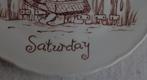 Burleigh bord 15cm Saturday blauw wit servies UK, Antiek en Kunst, Verzenden