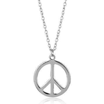 Lange ketting Peace zilver of goudkleurig beschikbaar voor biedingen