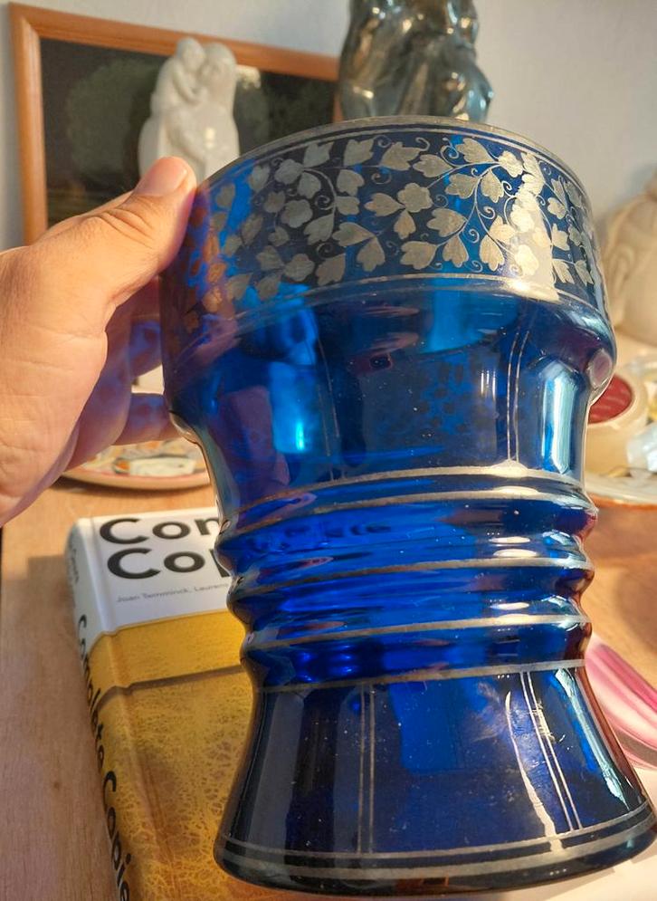 Zeldzame Hans Bolek Loetz vaas, zilver floraal motief, Antiek en Kunst, Antiek | Glas en Kristal, Ophalen