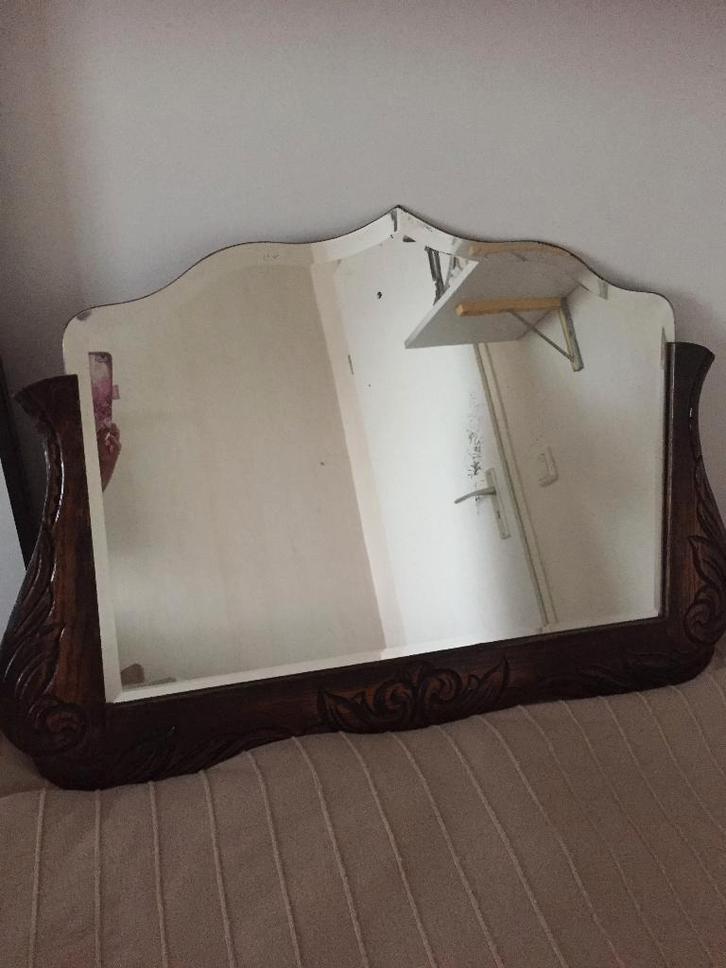 Spiegel Grootmoeders tijd., Antiek en Kunst, Antiek | Spiegels, 50 tot 100 cm, Minder dan 100 cm, Overige vormen, Ophalen