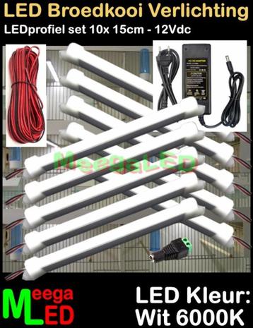 LED Verlichting SET 15cm voor Voliere Broedkooi Kweekkooi  beschikbaar voor biedingen